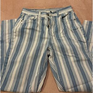 American Eagle blue and white striped jeans